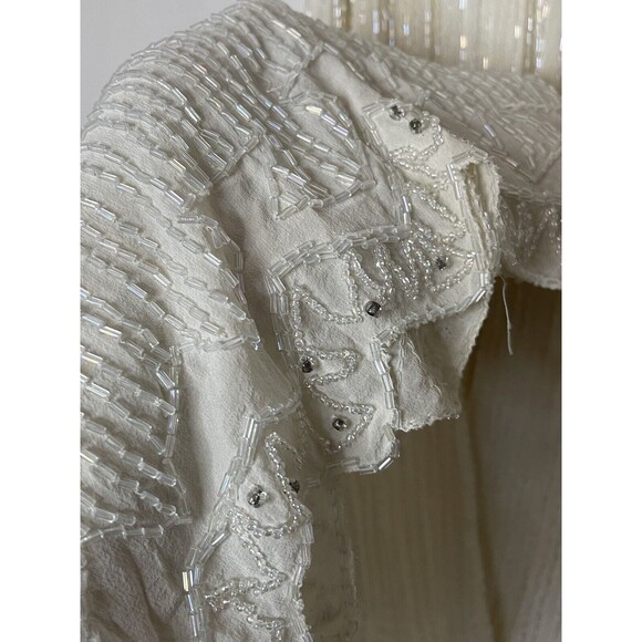 Fabrice couture Women's Small Off white Sequined Beaded Pants Vintage Stunning - Picture 10 of 12